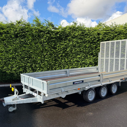 Indespension Braked 16' x 6'6" Triple Axle Flatbed Trailer