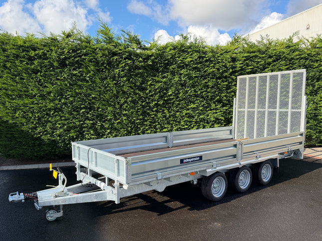 Indespension Braked 16' x 6'6" Triple Axle Flatbed Trailer