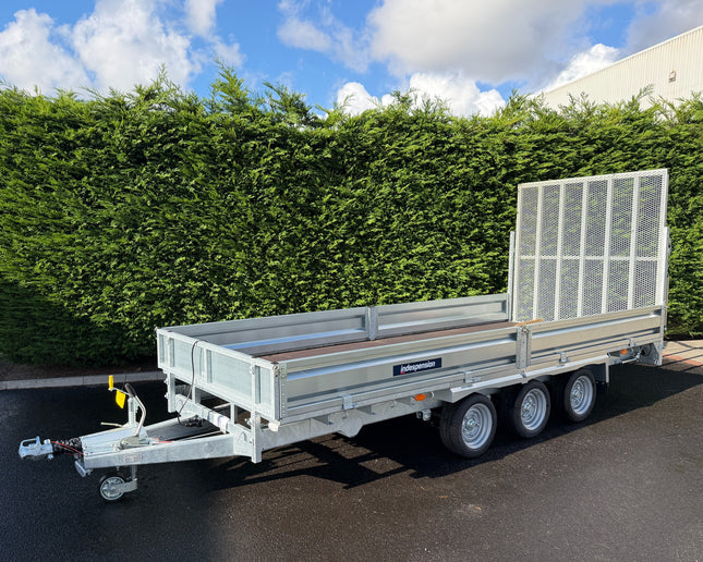Indespension Braked 16' x 6'6" Triple Axle Flatbed Trailer