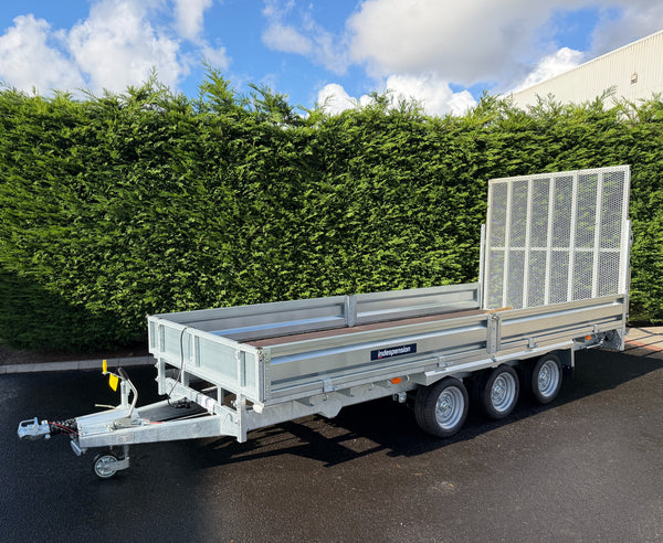 Indespension Braked 16' x 6'6" Triple Axle Flatbed Trailer