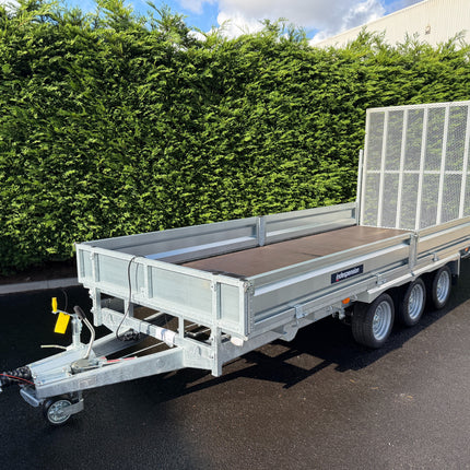 Indespension Braked 16' x 6'6" Triple Axle Flatbed Trailer