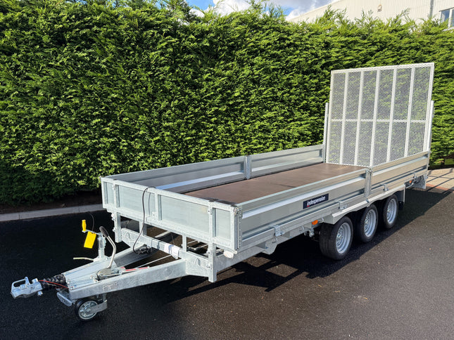 Indespension Braked 16' x 6'6" Triple Axle Flatbed Trailer
