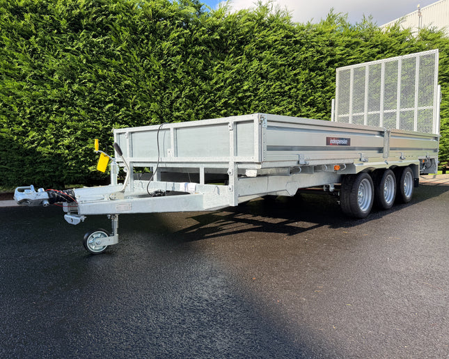 Indespension Braked 16' x 6'6" Triple Axle Flatbed Trailer