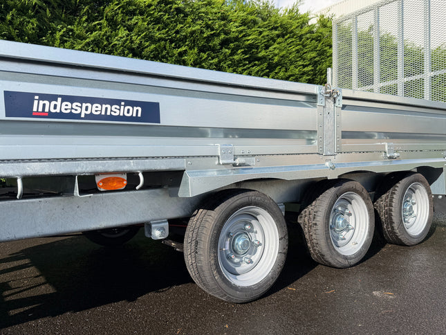 Indespension Braked 16' x 6'6" Triple Axle Flatbed Trailer