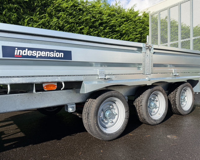Indespension Braked 16' x 6'6" Triple Axle Flatbed Trailer