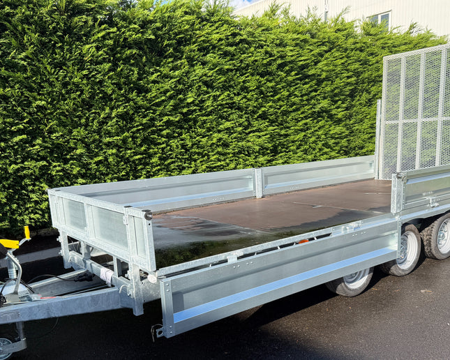 Indespension Braked 16' x 6'6" Triple Axle Flatbed Trailer