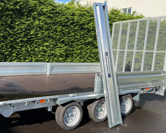 Indespension Braked 16' x 6'6" Triple Axle Flatbed Trailer