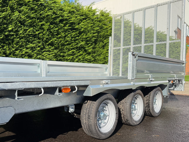 Indespension Braked 16' x 6'6" Triple Axle Flatbed Trailer