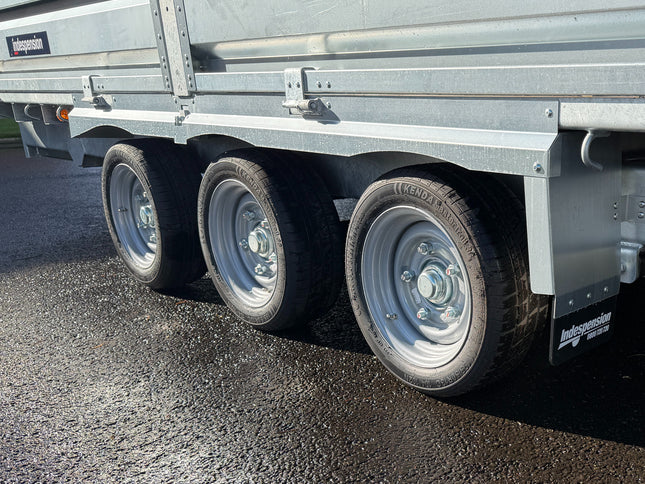Indespension Braked 16' x 6'6" Triple Axle Flatbed Trailer