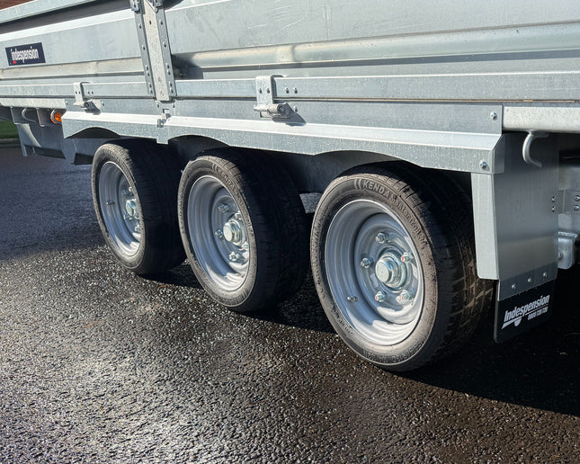 Indespension Braked 16' x 6'6" Triple Axle Flatbed Trailer