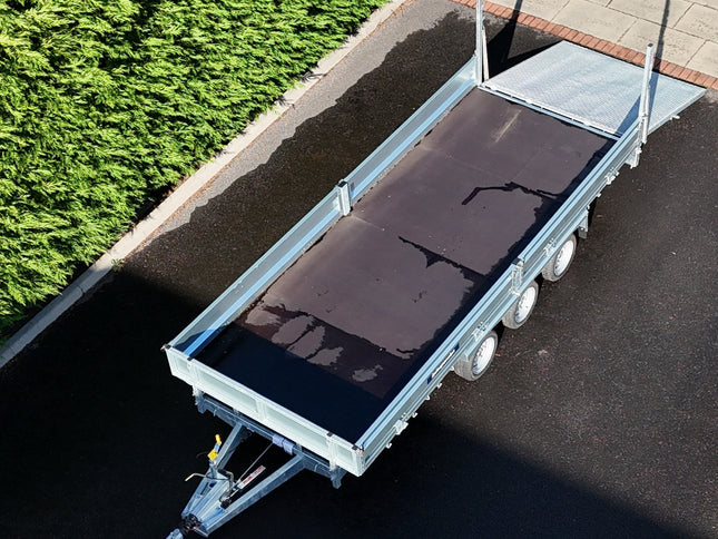 Indespension Braked 16' x 6'6" Triple Axle Flatbed Trailer