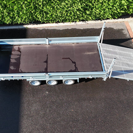 Indespension Braked 16' x 6'6" Triple Axle Flatbed Trailer