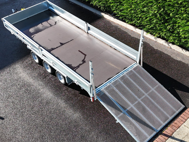 Indespension Braked 16' x 6'6" Triple Axle Flatbed Trailer