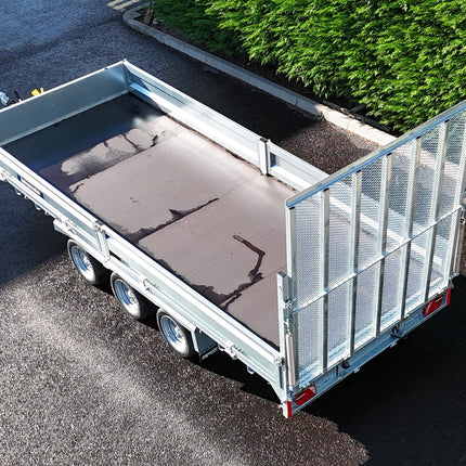 Indespension Braked 16' x 6'6" Triple Axle Flatbed Trailer