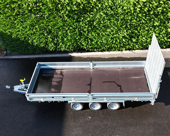 Indespension Braked 16' x 6'6" Triple Axle Flatbed Trailer