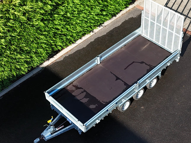 Indespension Braked 16' x 6'6" Triple Axle Flatbed Trailer