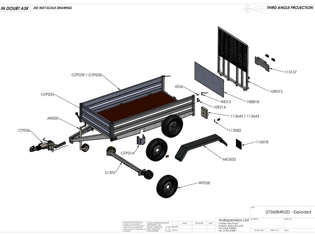 Indespension Braked 8' X 4' Twin Axle Trailer (Ramped Trailer)