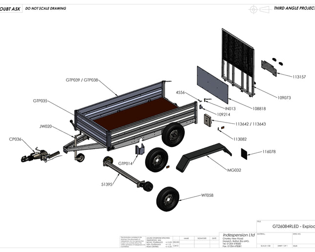 Indespension Braked 8' X 4' Twin Axle Trailer (Ramped Trailer)