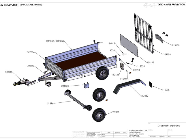 Indespension Braked 8' X 5' Twin Axle Trailer (Ramped)