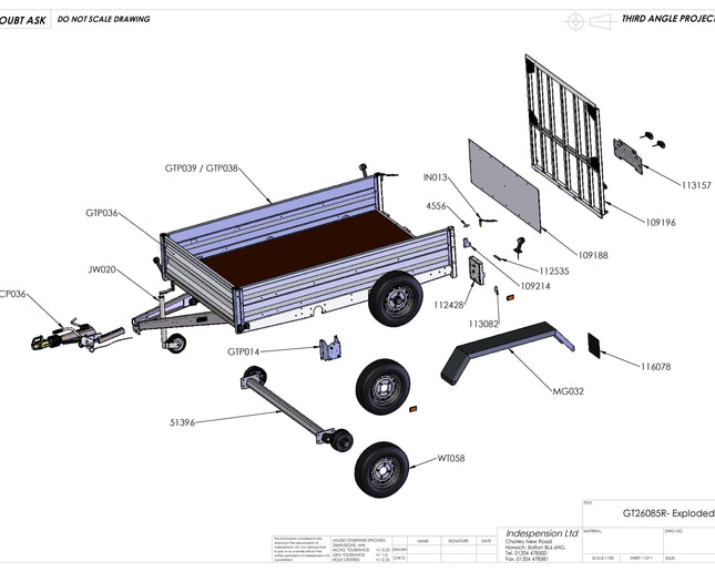 Indespension Braked 8' X 5' Twin Axle Trailer (Ramped)