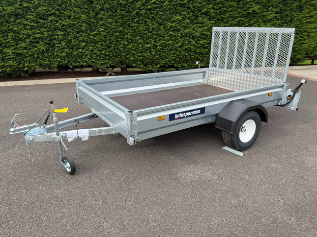 Indespension Unbraked 8' X 5' Single Axle Trailer - With Ramp tail