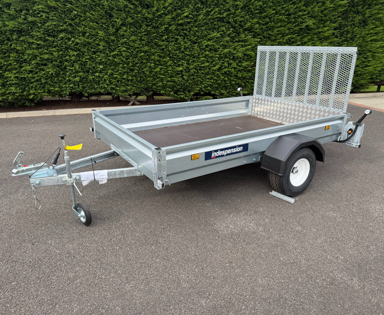 Indespension Unbraked 8' X 5' Single Axle Trailer - With Ramp tail