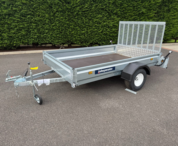 Indespension Unbraked 8' X 5' Single Axle Trailer - With Ramp tail