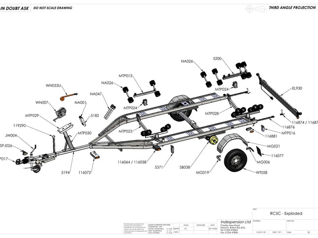 Indespension Roller Coaster 5 - 1300kg Marine Trailer