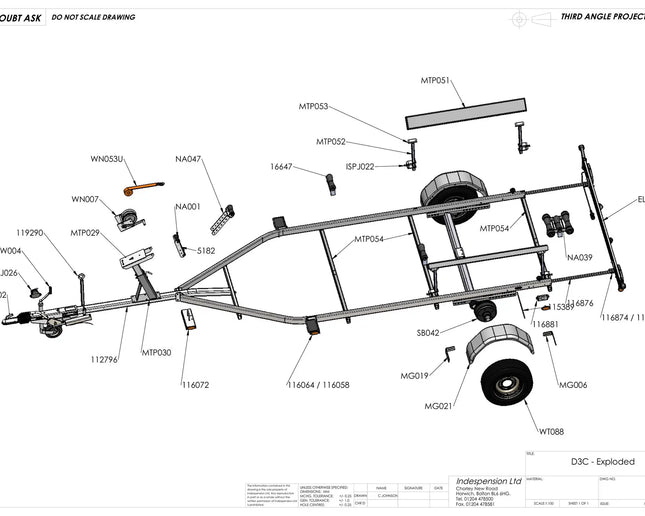 Indespension Dipper 3 - 1650kg Marine Trailer