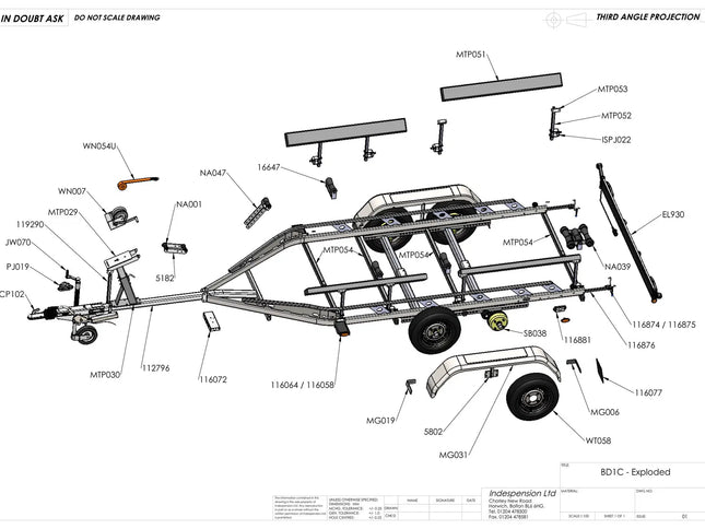 Indespension Big Dipper 1 - 2000kg Marine Trailer