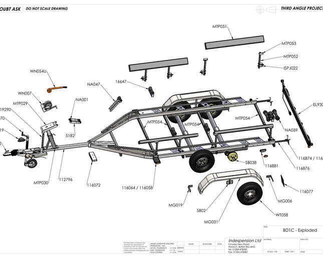 Indespension Big Dipper 1 - 2000kg Marine Trailer