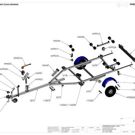 Indespension Coaster 5 Swing - 5m Marine Trailer