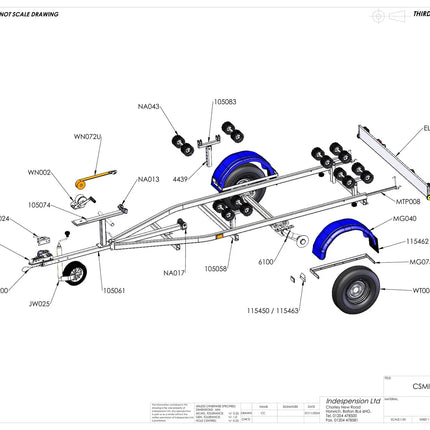 Indespension Coaster Micro Swing - 3.9m Marine Trailer