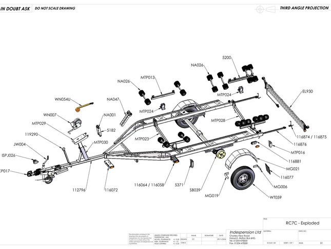 Indespension Roller Coaster 7 - 1500kg Marine Trailer