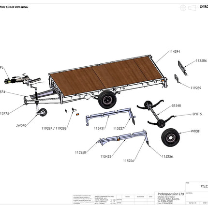 Indespension Braked 10' x 5'6" Twin Axle Flatbed Trailer