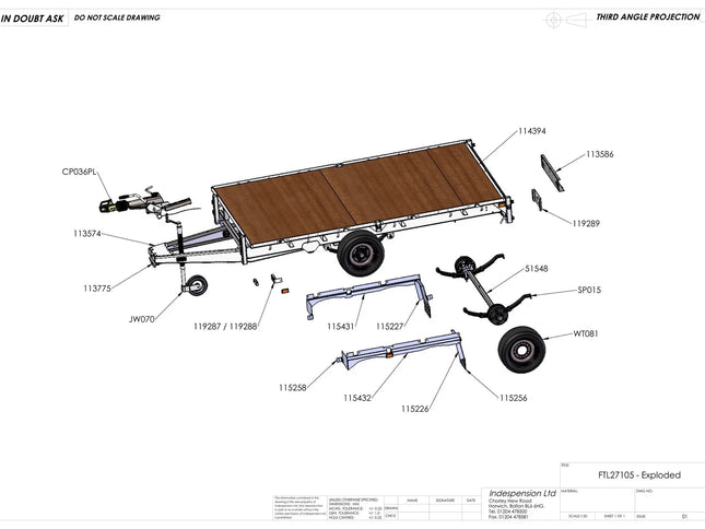 Indespension Braked 10' x 5'6" Twin Axle Flatbed Trailer