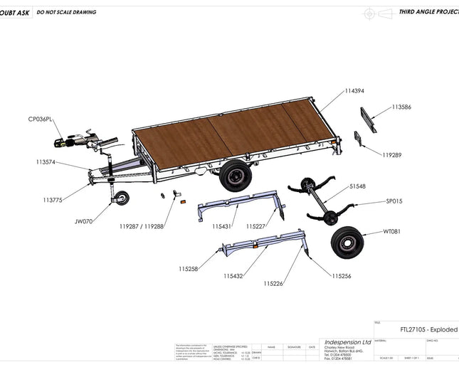 Indespension Braked 10' x 5'6" Twin Axle Flatbed Trailer