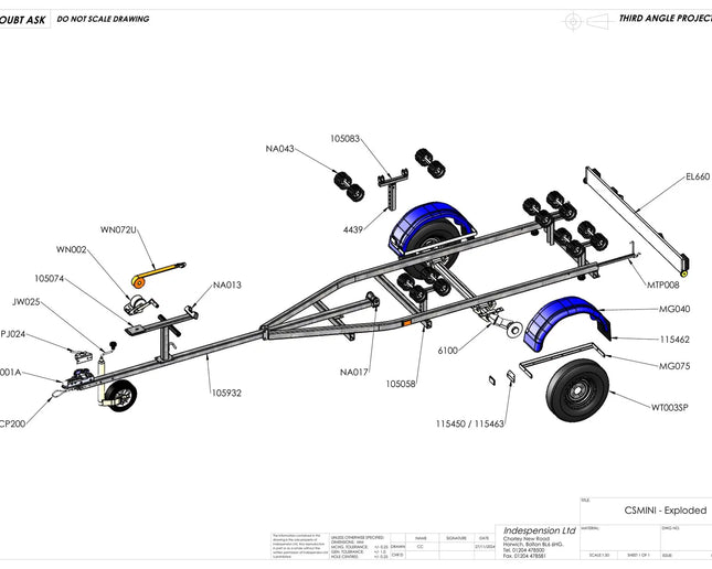 Indespension Coaster Mini Swing - 4.5m Marine Trailer