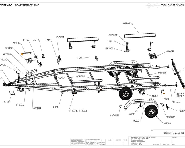 Indespension Big Dipper 2 - 2400kg Marine Trailer