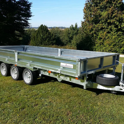 Indespension Braked 16' x 6'6" Triple Axle Flatbed Trailer