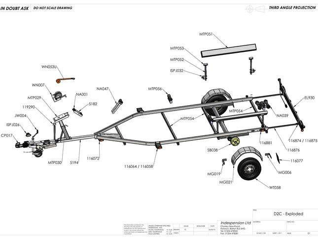 Indespension Dipper 2 - 1300kg Marine Trailer