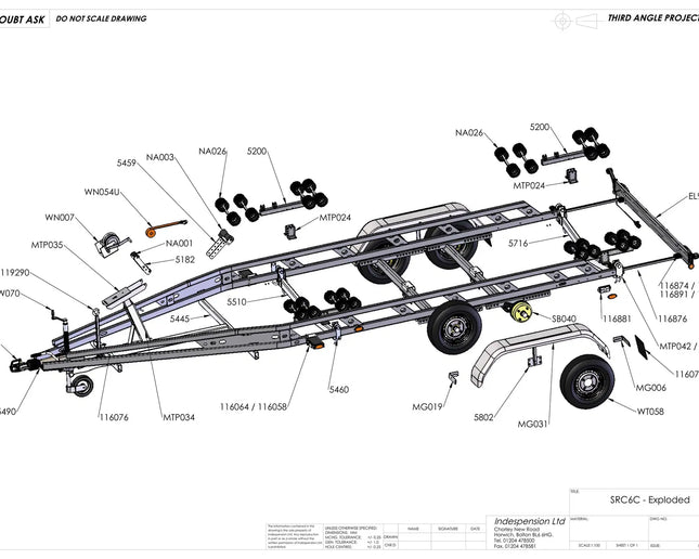 Indespension Super Roller Coaster 6 - 2000kg Marine Trailer