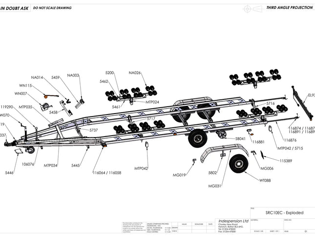Indespension Super Roller Coaster 10EX - 3500kg Marine Trailer