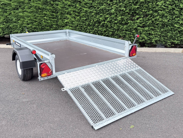 Indespension Unbraked 8' X 5' Single Axle Trailer - With Ramp tail